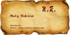 Maly Rubina névjegykártya